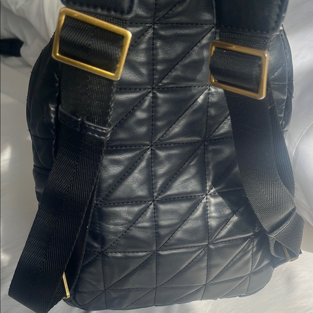 Black Quilted Backpack - Picture 6 of 10